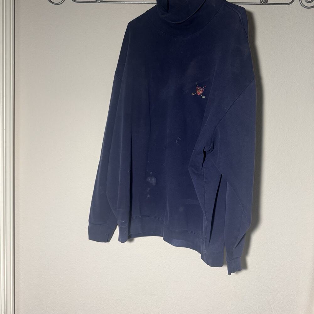 Polo Golf Ralph Lauren Sweater Vest Mens XXL Cable Knit Golf Crest Pullover Blue
